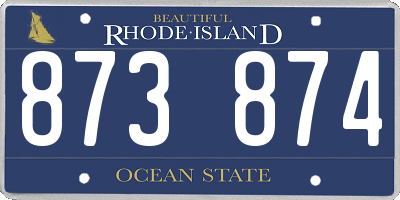 RI license plate 873874
