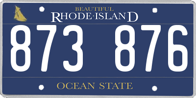 RI license plate 873876