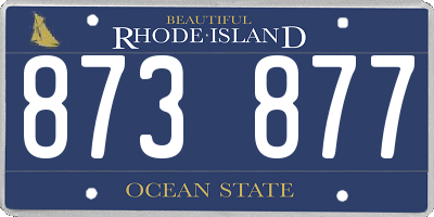 RI license plate 873877