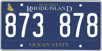 RI license plate 873878