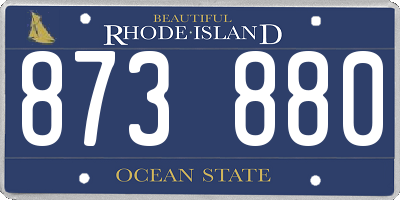 RI license plate 873880