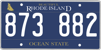 RI license plate 873882