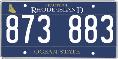RI license plate 873883