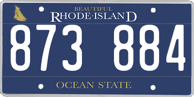 RI license plate 873884
