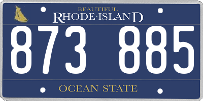 RI license plate 873885