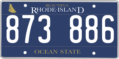 RI license plate 873886