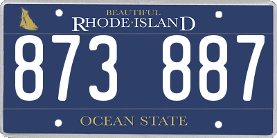 RI license plate 873887