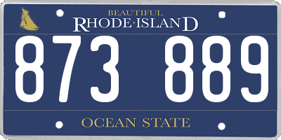 RI license plate 873889
