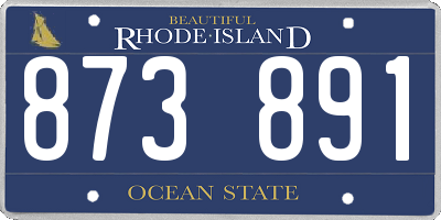 RI license plate 873891