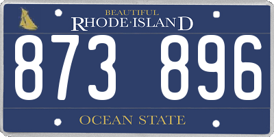 RI license plate 873896