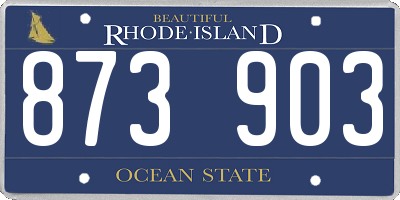 RI license plate 873903