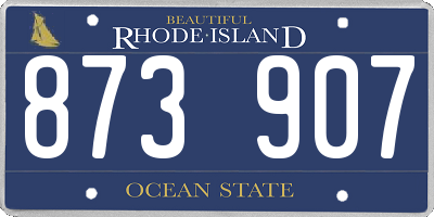RI license plate 873907