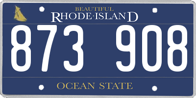 RI license plate 873908