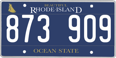 RI license plate 873909
