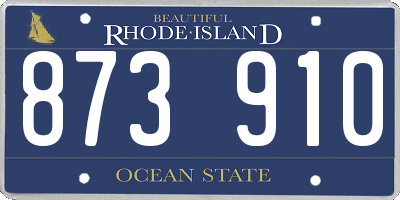 RI license plate 873910