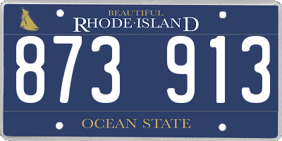 RI license plate 873913