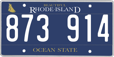 RI license plate 873914