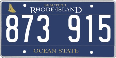 RI license plate 873915