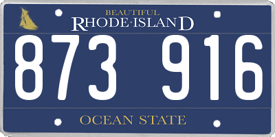 RI license plate 873916