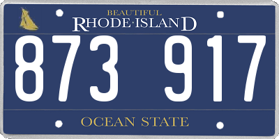 RI license plate 873917