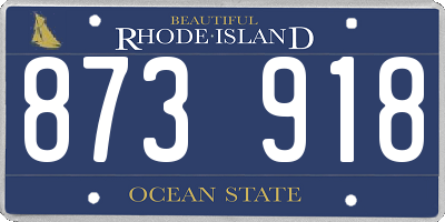 RI license plate 873918