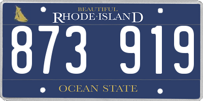 RI license plate 873919