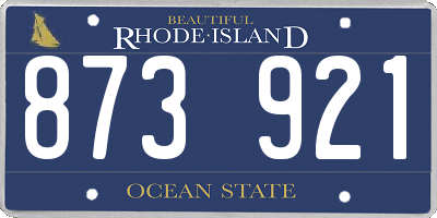 RI license plate 873921