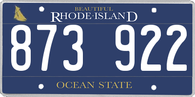 RI license plate 873922