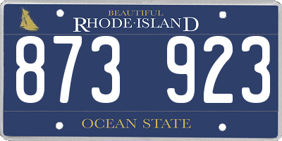 RI license plate 873923
