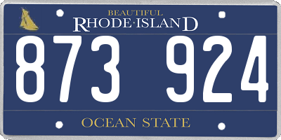 RI license plate 873924