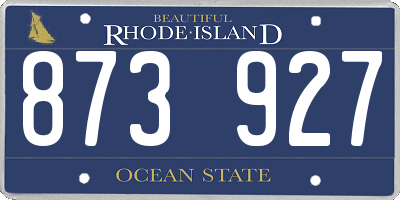 RI license plate 873927