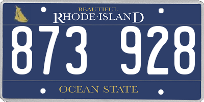 RI license plate 873928
