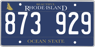 RI license plate 873929