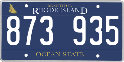 RI license plate 873935