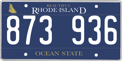 RI license plate 873936