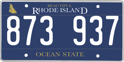 RI license plate 873937