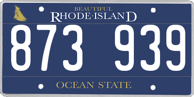 RI license plate 873939