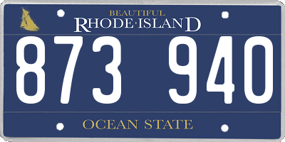 RI license plate 873940
