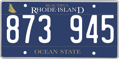 RI license plate 873945