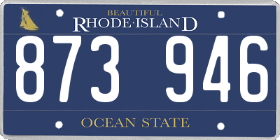 RI license plate 873946