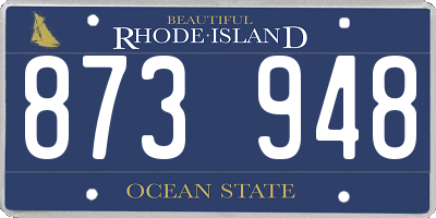 RI license plate 873948
