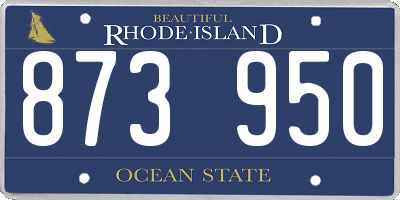 RI license plate 873950