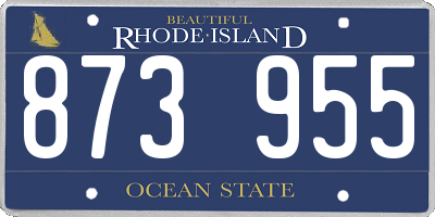 RI license plate 873955