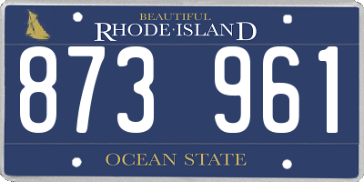 RI license plate 873961