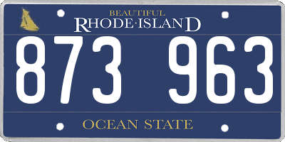 RI license plate 873963