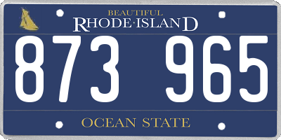 RI license plate 873965