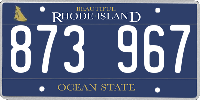RI license plate 873967