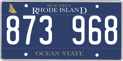 RI license plate 873968