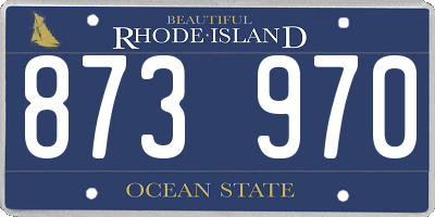 RI license plate 873970
