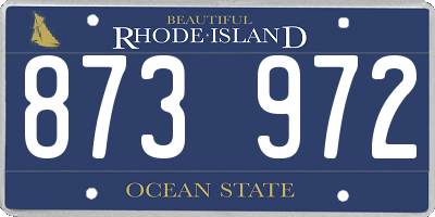 RI license plate 873972